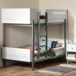 South Shore Bunk Bed - Bebble Soft Gray and White