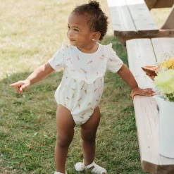 Firsts par Petit Lem Bunnies Romper 3-24m