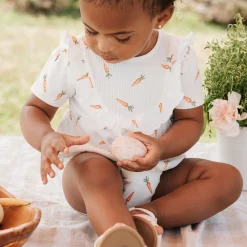Firsts par Petit Lem Bunnies Romper 3-24m