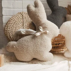 The Butter Flying Cushions>Bunny Plush Cushion - Beige