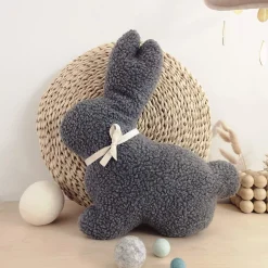 The Butter Flying Cushions>Bunny Plush Cushion - Grey