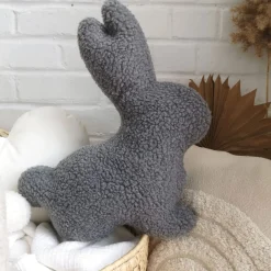 The Butter Flying Cushions>Bunny Plush Cushion - Grey