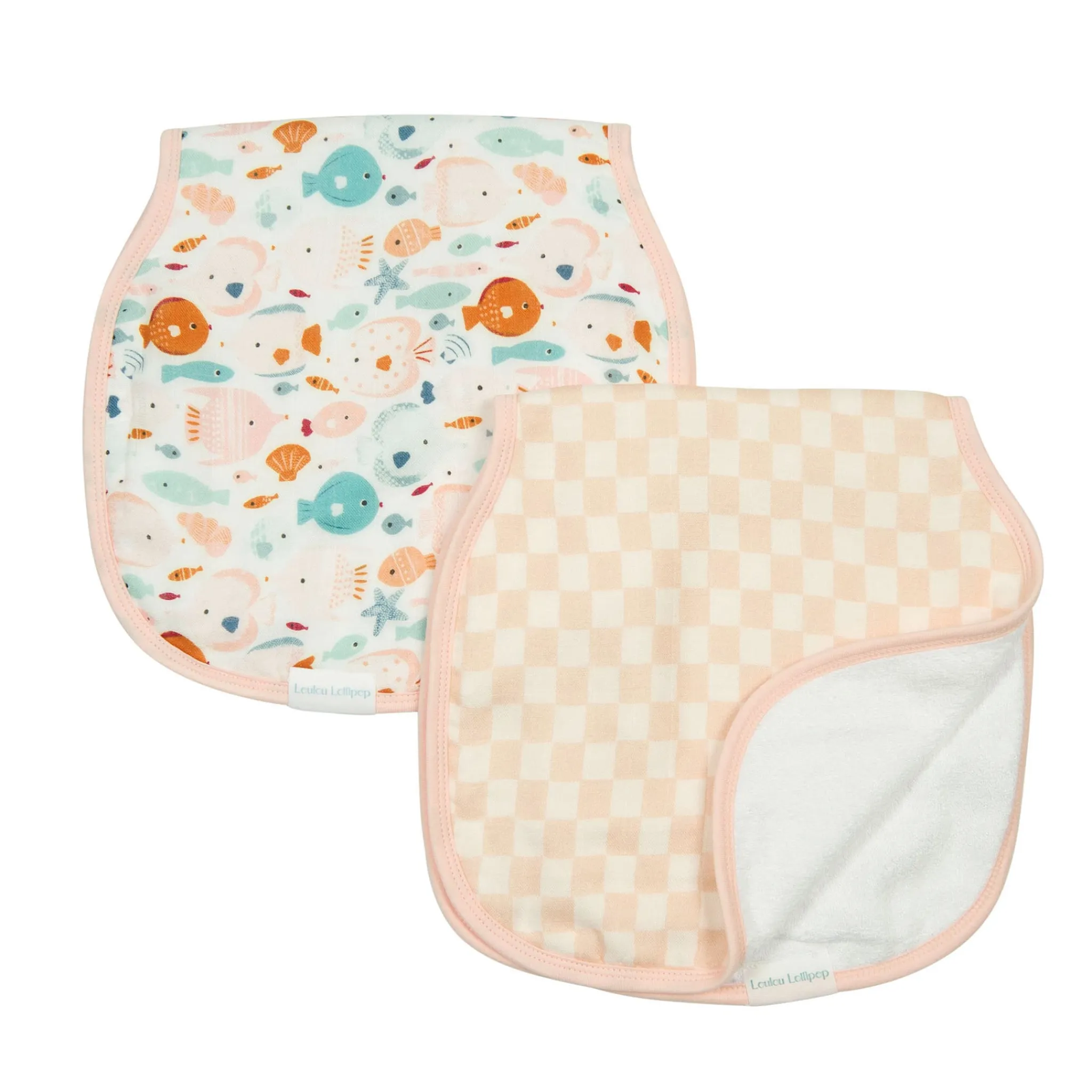 Loulou Lollipop Muslin Products|Nursing Covers>Burp Cloth Set - Kissed Shoal