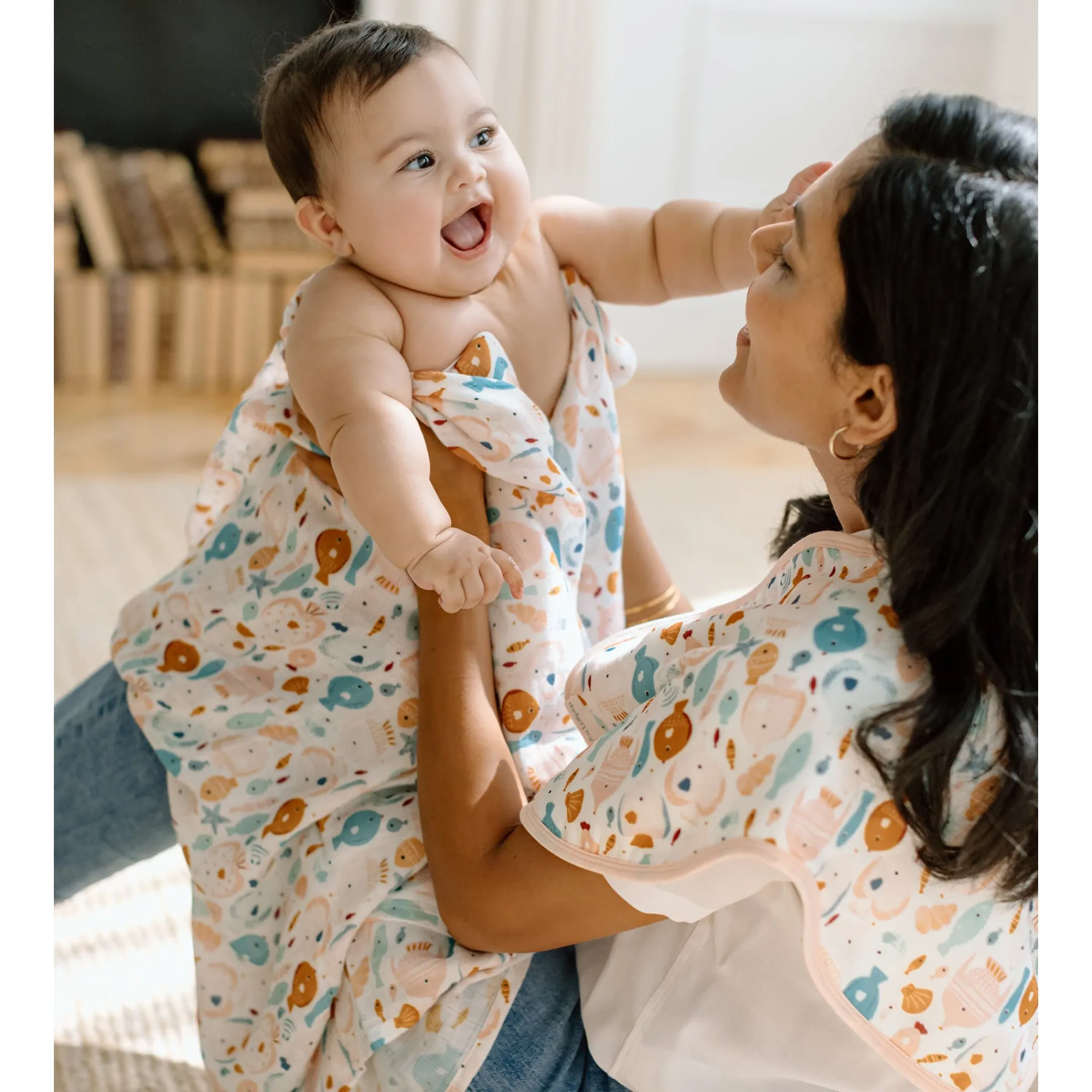 Loulou Lollipop Muslin Products|Nursing Covers>Burp Cloth Set - Kissed Shoal