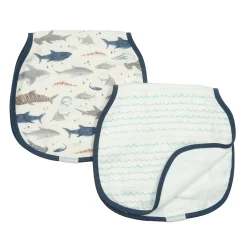 Loulou Lollipop Burp Cloth Set - Sharks