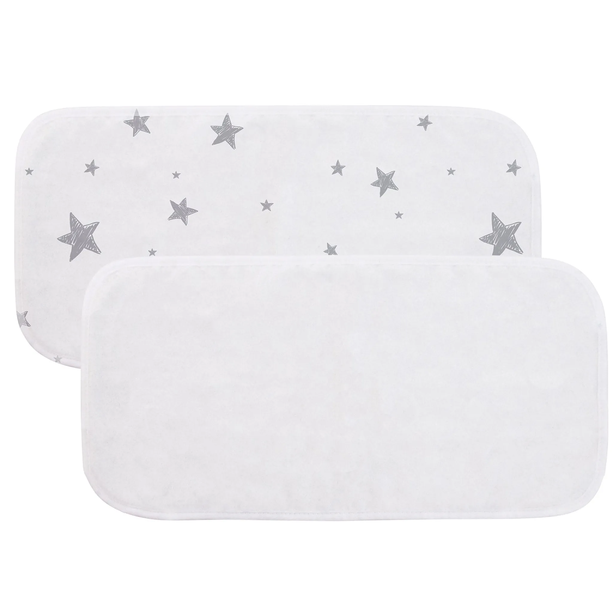 Kushies Nursing Covers|Breastfeeding>Burp pads (2)Grey Stars/White