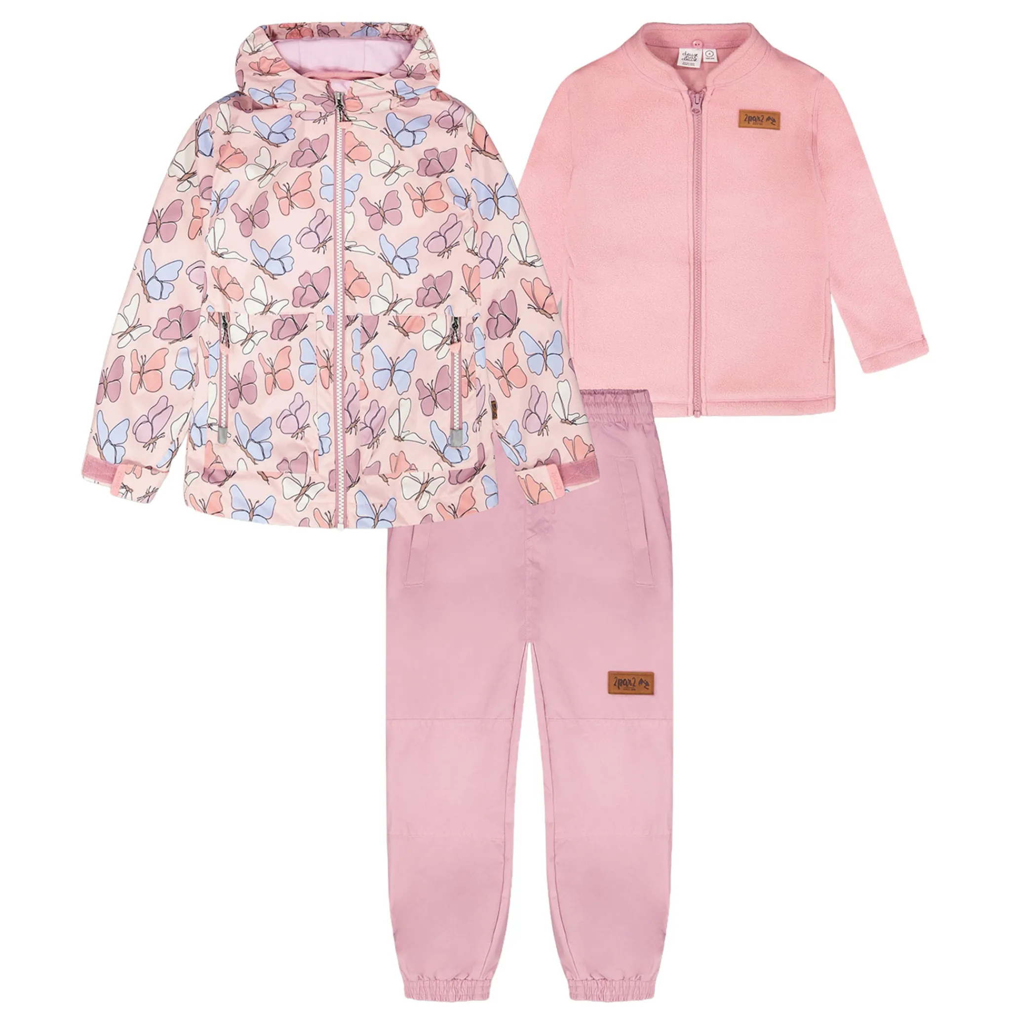 Kids Deux par Deux Outerwear>Butterflies 3in1 Set 2-6