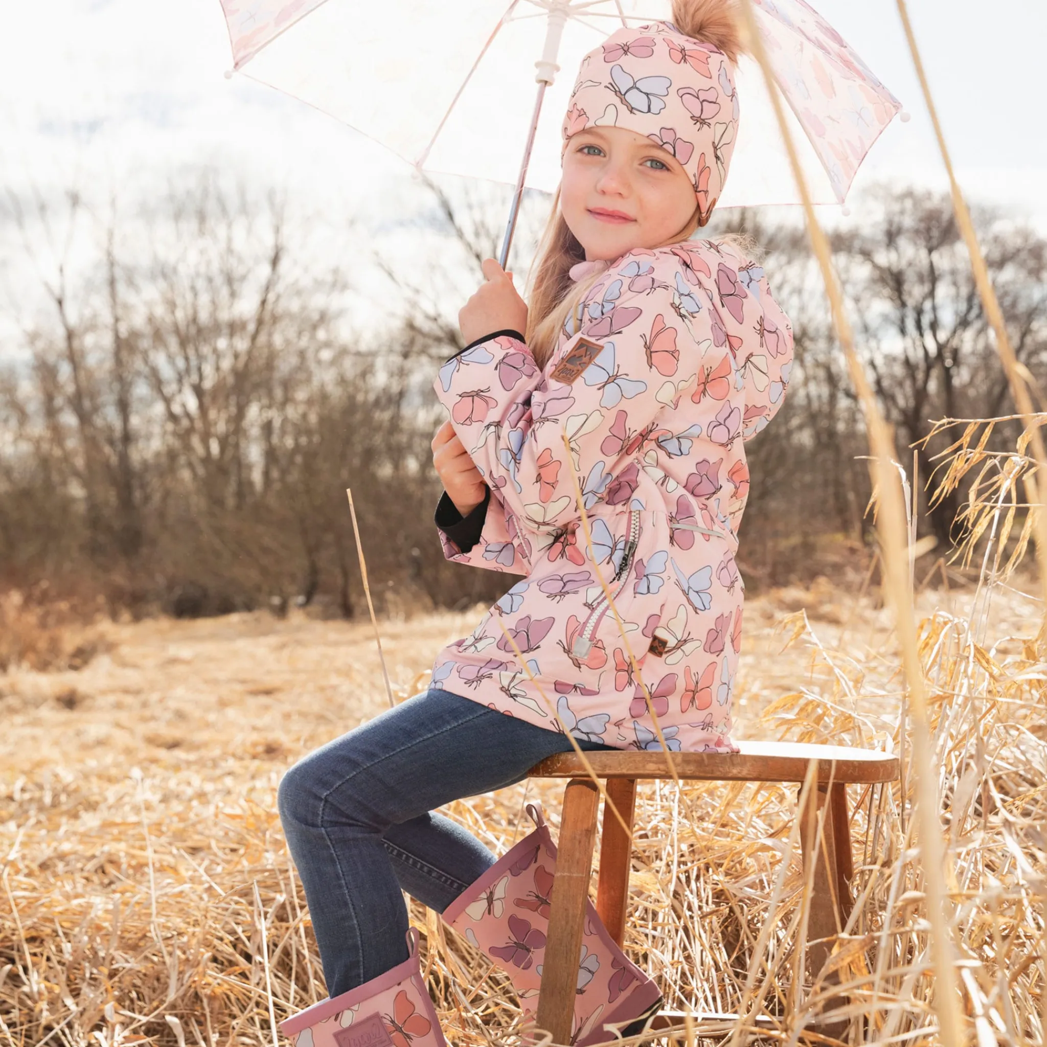 Kids Deux par Deux Outerwear>Butterflies 3in1 Set 2-6