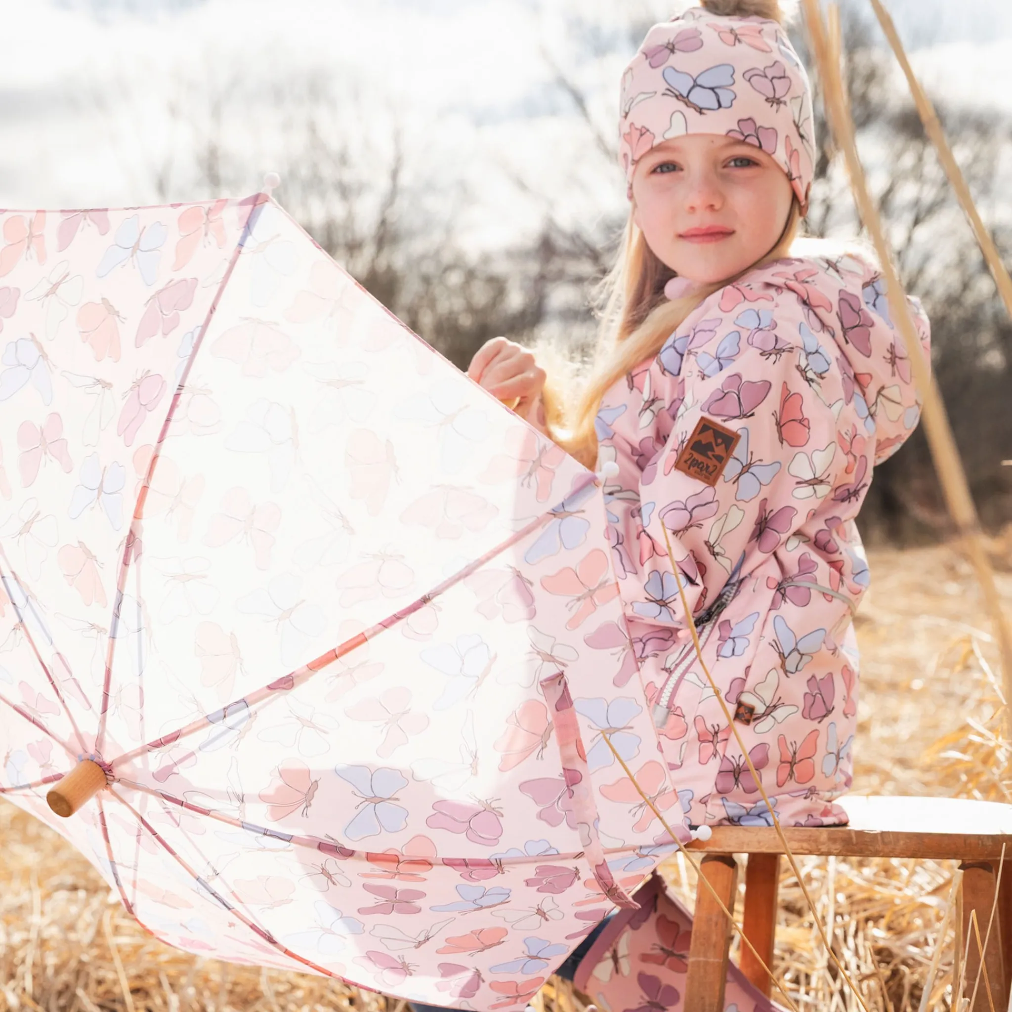 Kids Deux par Deux Outerwear>Butterflies 3in1 Set 2-6