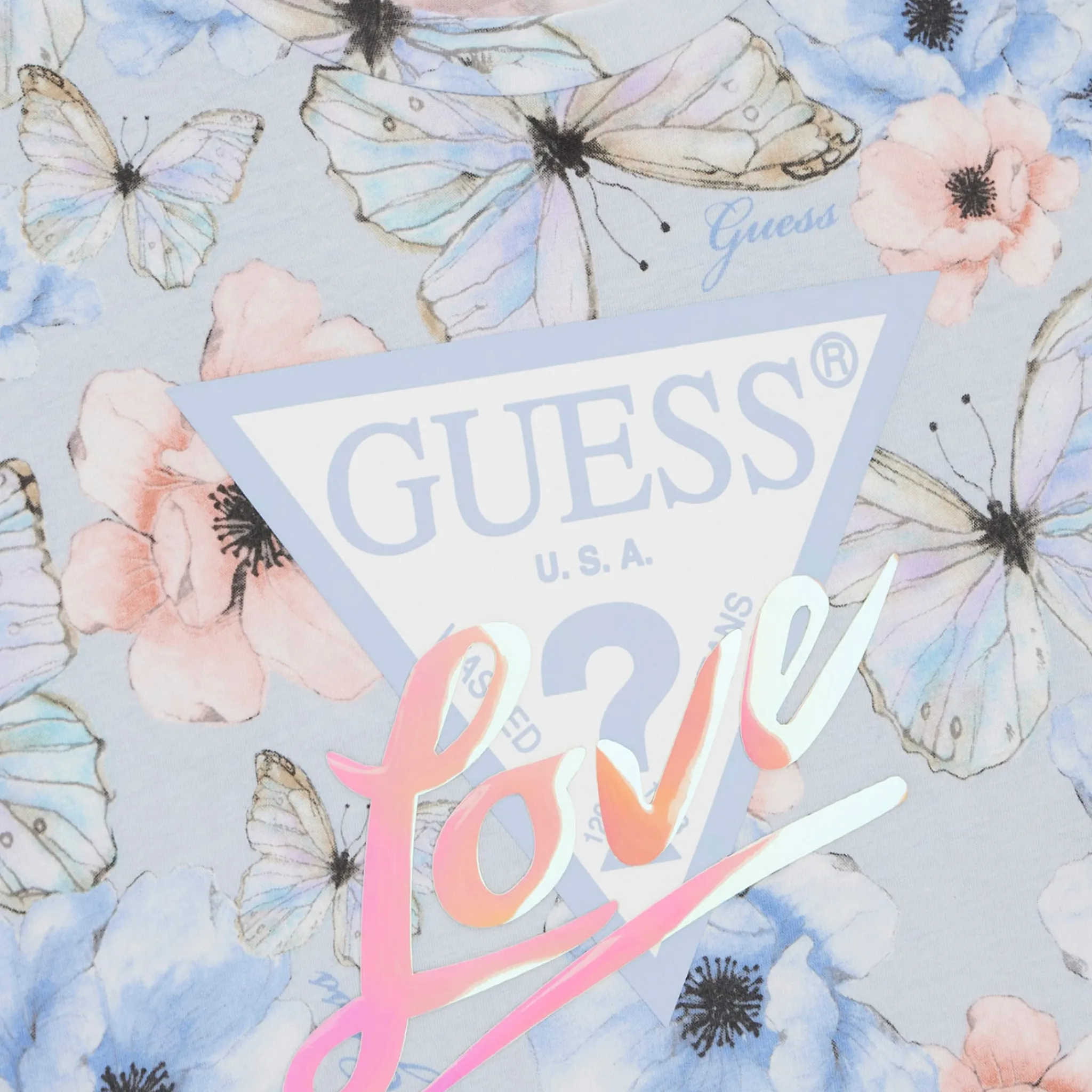 Kids Guess Kids Butterfly Print T-shirt 7-14y