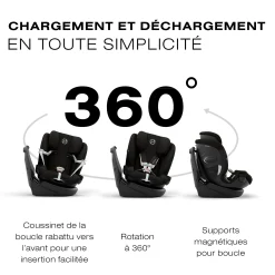 Kids Cybex Callisto G 360 Rotating All-in-One Car Seat - Moon Black