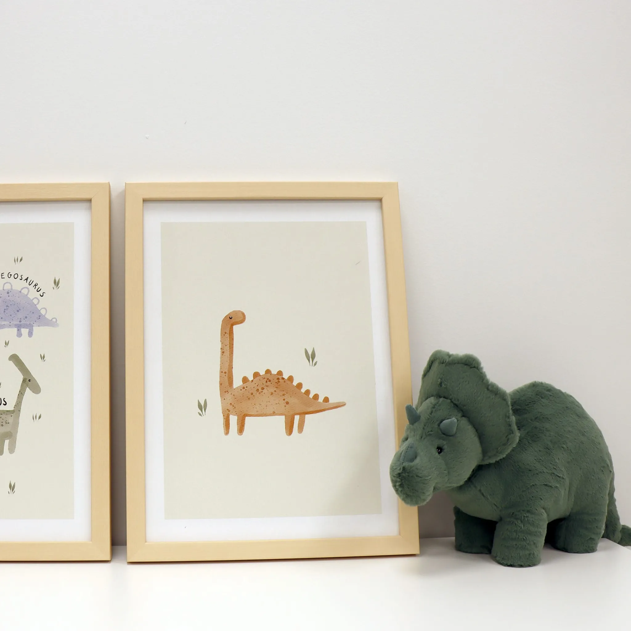 Oleka Canva with Natural Frame - Dinosaur