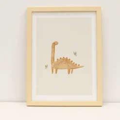 Oleka Canva with Natural Frame - Dinosaur