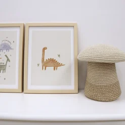 Oleka Canva with Natural Frame - Dinosaur