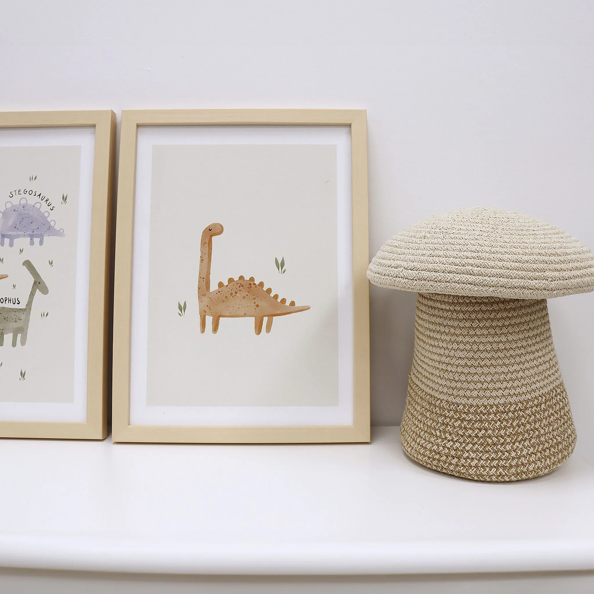 Oleka Canva with Natural Frame - Dinosaur