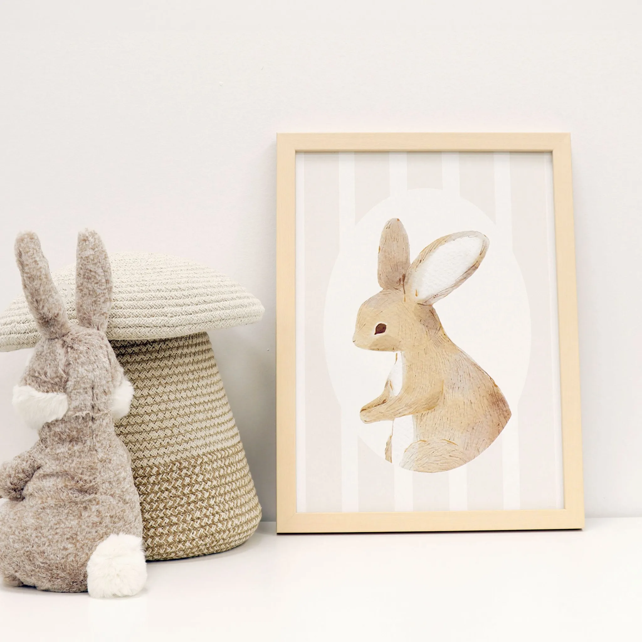 Oleka Canva with Natural Frame - Rabbit