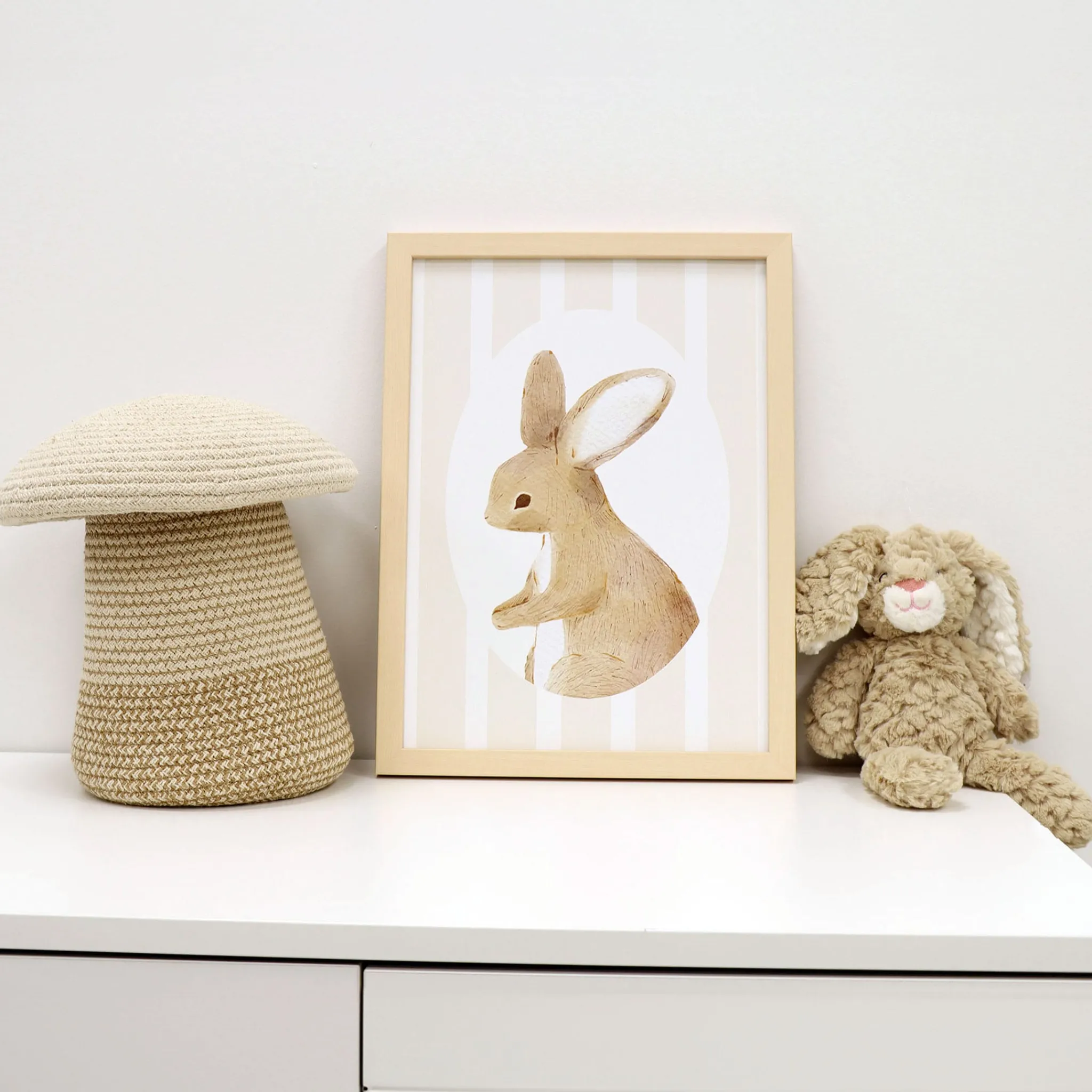 Oleka Canva with Natural Frame - Rabbit