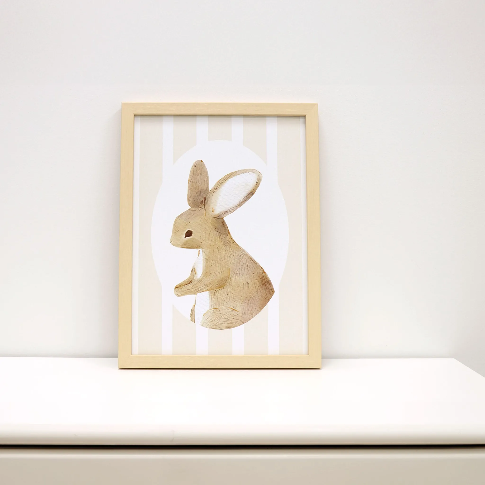 Oleka Canva with Natural Frame - Rabbit