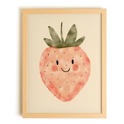Oleka Wall Decorations>Canva with Natural Frame - Strawberry