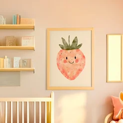 Oleka Wall Decorations>Canva with Natural Frame - Strawberry