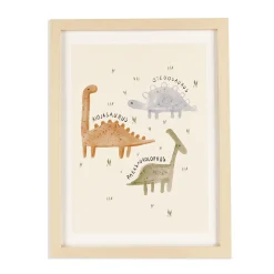 Oleka Wall Decorations>Canva with Natural Frame - Dinosaurs