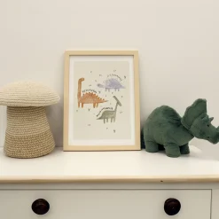 Oleka Wall Decorations>Canva with Natural Frame - Dinosaurs