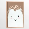 Oleka Canvas with Natural Wood Frame - Hedgehog
