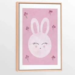Oleka Wall Decorations>Canvas with Natural Wood Frame - Bunny