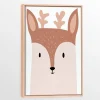Oleka Wall Decorations>Canvas with Natural Wood Frame - Deer