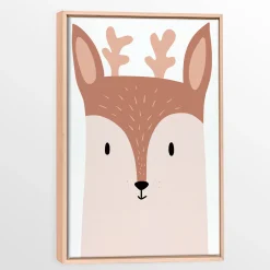 Oleka Wall Decorations>Canvas with Natural Wood Frame - Deer