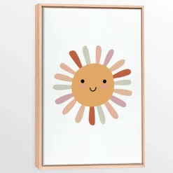 Oleka Wall Decorations>Canvas with Natural Wood Frame - Sun