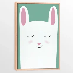 Oleka Canvas with Natural Wood Frame - Bunny