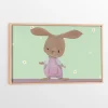 Oleka Wall Decorations>Canvas with Natural Wood Frame - Jumpsuit Bunny