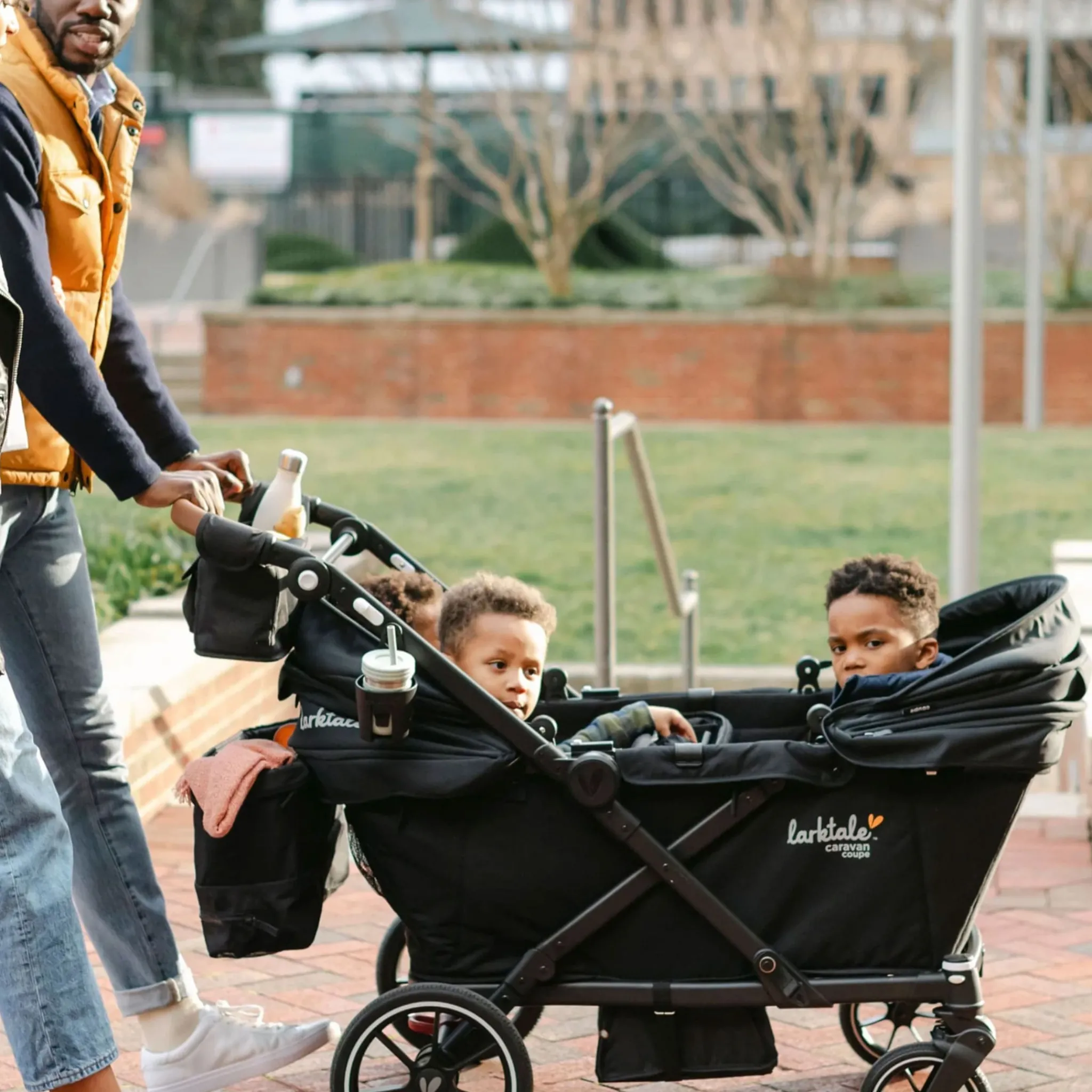 Kids Larktale Strollers|Strollers & Trailers>Caravan Coupe Quad V2 - Byron Black