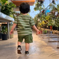 Kids/BOY Camp by Birdz Cargo Green Short 2-8y