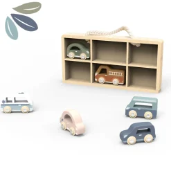 Kids Speedy Monkey Cars Display Case with 6 vehicules