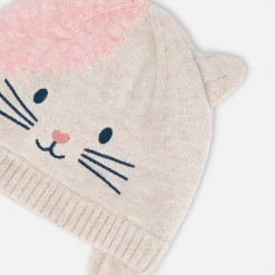 Deux par Deux Cat Knit Hat 6-24m