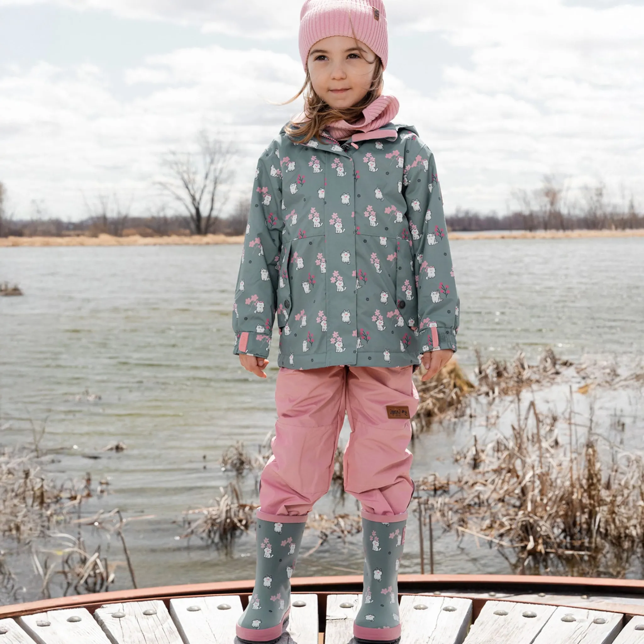 Kids Deux par Deux Outerwear>Cats 2pce Spring Set 2-6
