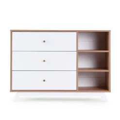 Dadada Baby Central Park 3-drawer - White / Red oak