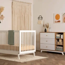 Dadada Baby Central Park 3-drawer - White / Red oak