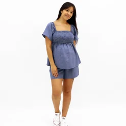 Bella Maternite Chambray Maternity Top