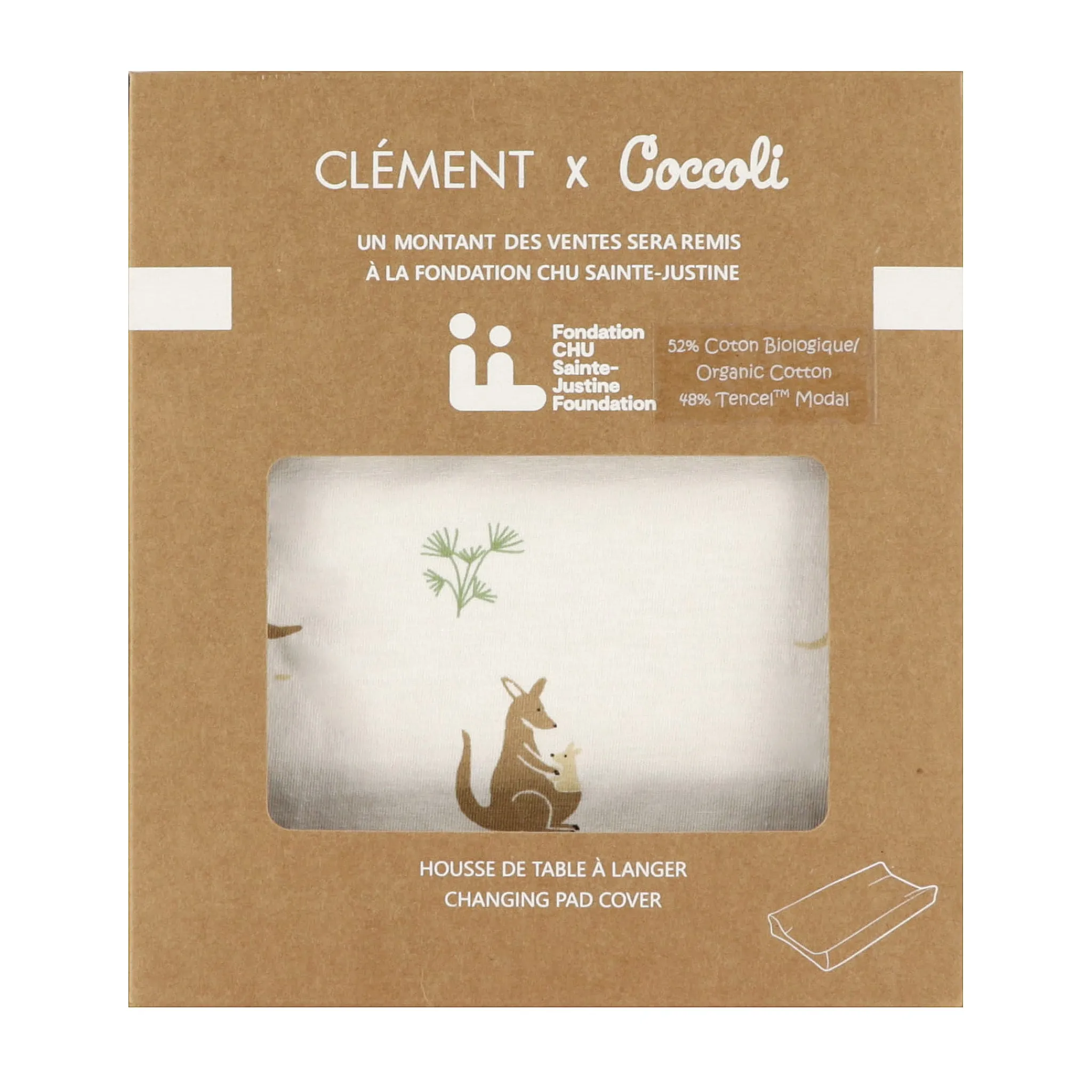 Coccoli Changing Pad Covers|Changing Tables>Changing Pad Cover Kangaroo - Special Edition CHU Sainte‑Justine Foundation