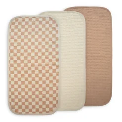 Mushie Changing Pad Liners (3) - Natural Check
