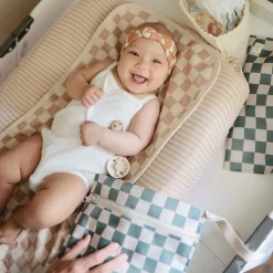 Mushie Changing Pad Liners (3) - Natural Check