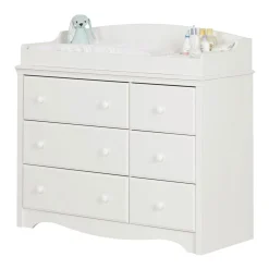 South Shore Changing table / Dresser with 6 Drawers Angel - White
