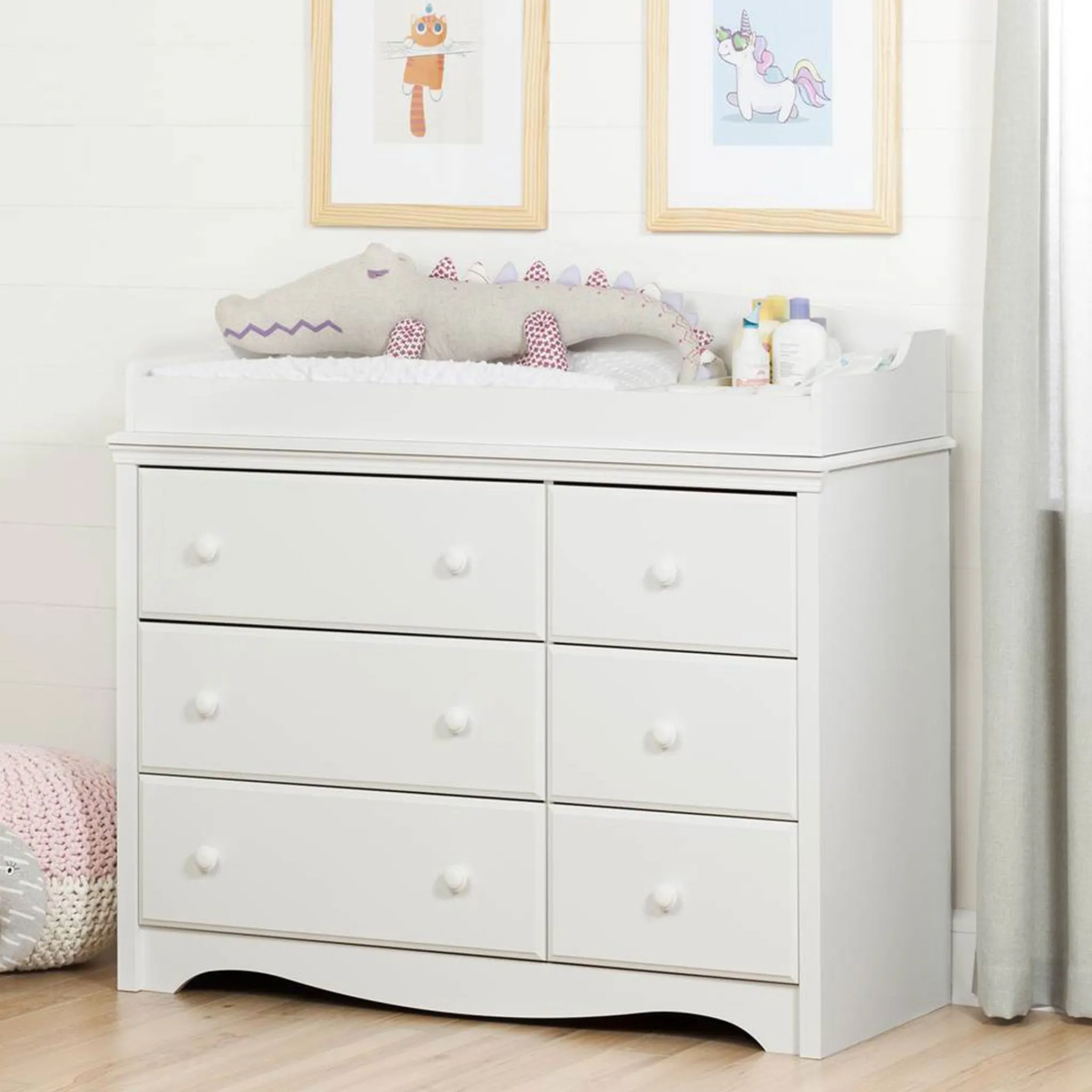 South Shore Changing table / Dresser with 6 Drawers Angel - White