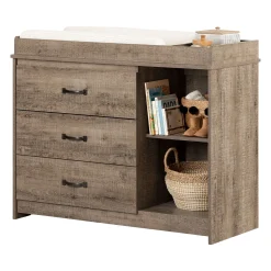 South Shore Changing Tables>Changing Table - Tassio Weathered Oak
