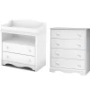 South Shore Changing Tables>Changing Table and 4-Drawer Chest Set - Angel Pure White
