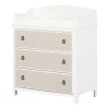 South Shore Changing Tables>Changing Table with Drawers - Cotton Candy White and Beige
