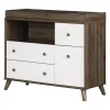 South Shore Changing Table Yodi - Natural Walnut / White